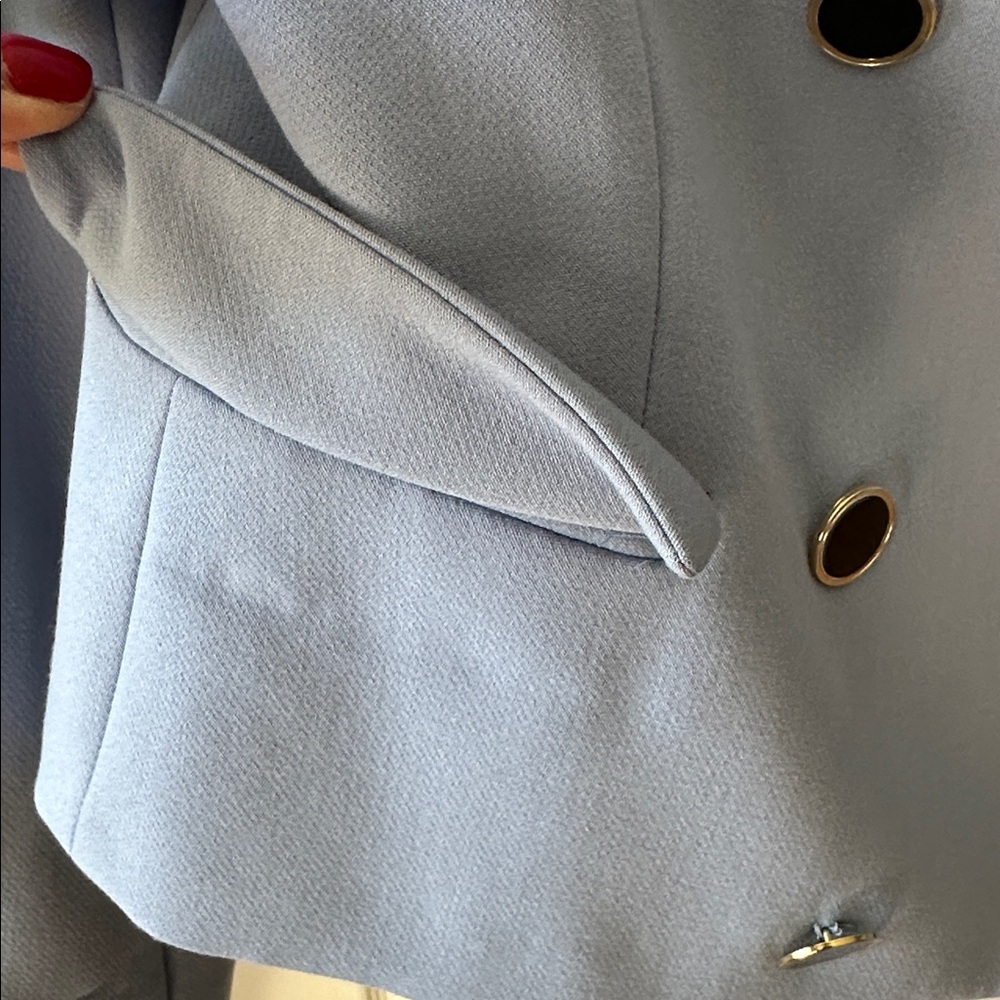 Zara Light Blue Double-Breasted Blazer - Picture 7 of 10